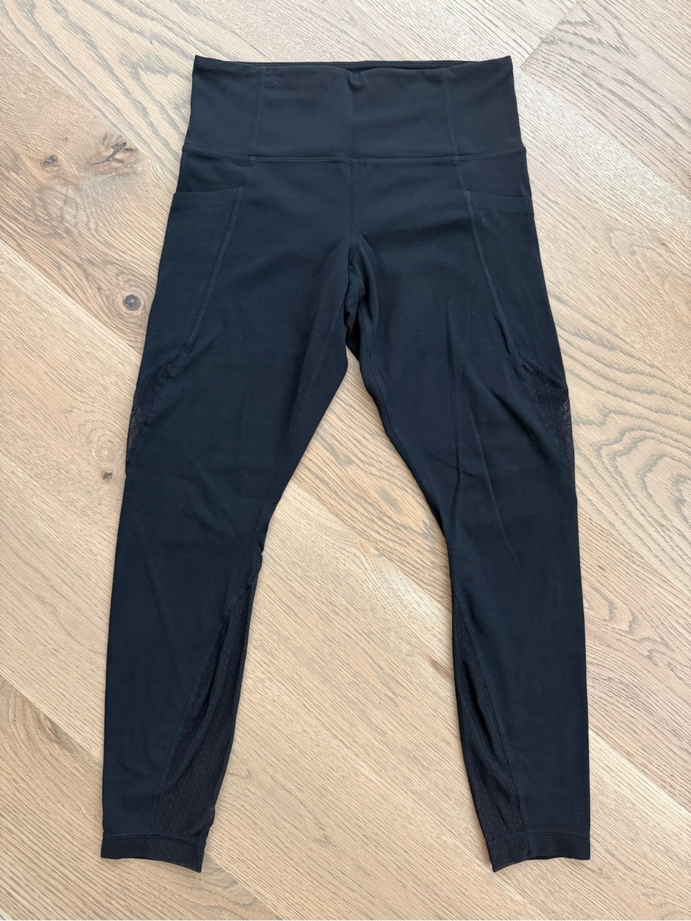 Athleta Black High-Waist Mesh Panel Leggings